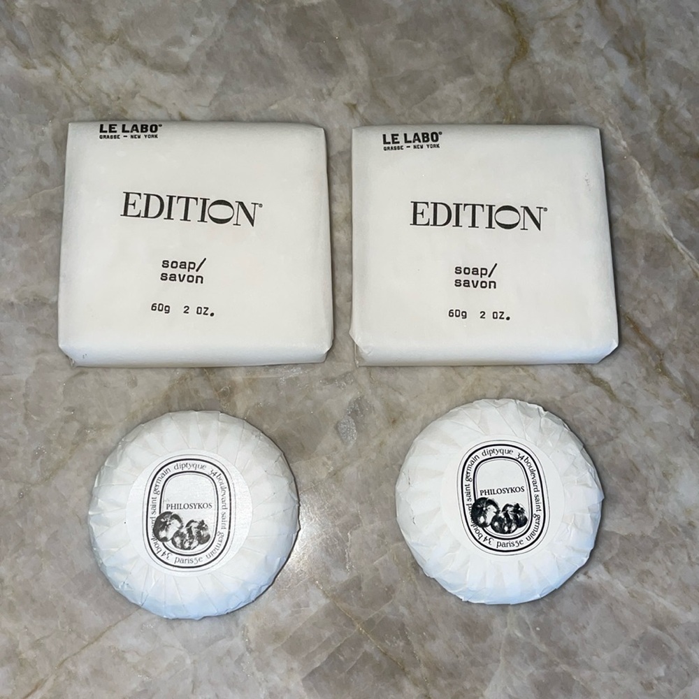 4 BRAND NEW DIPTYQUE and LE LABO EDITION SOAPS!